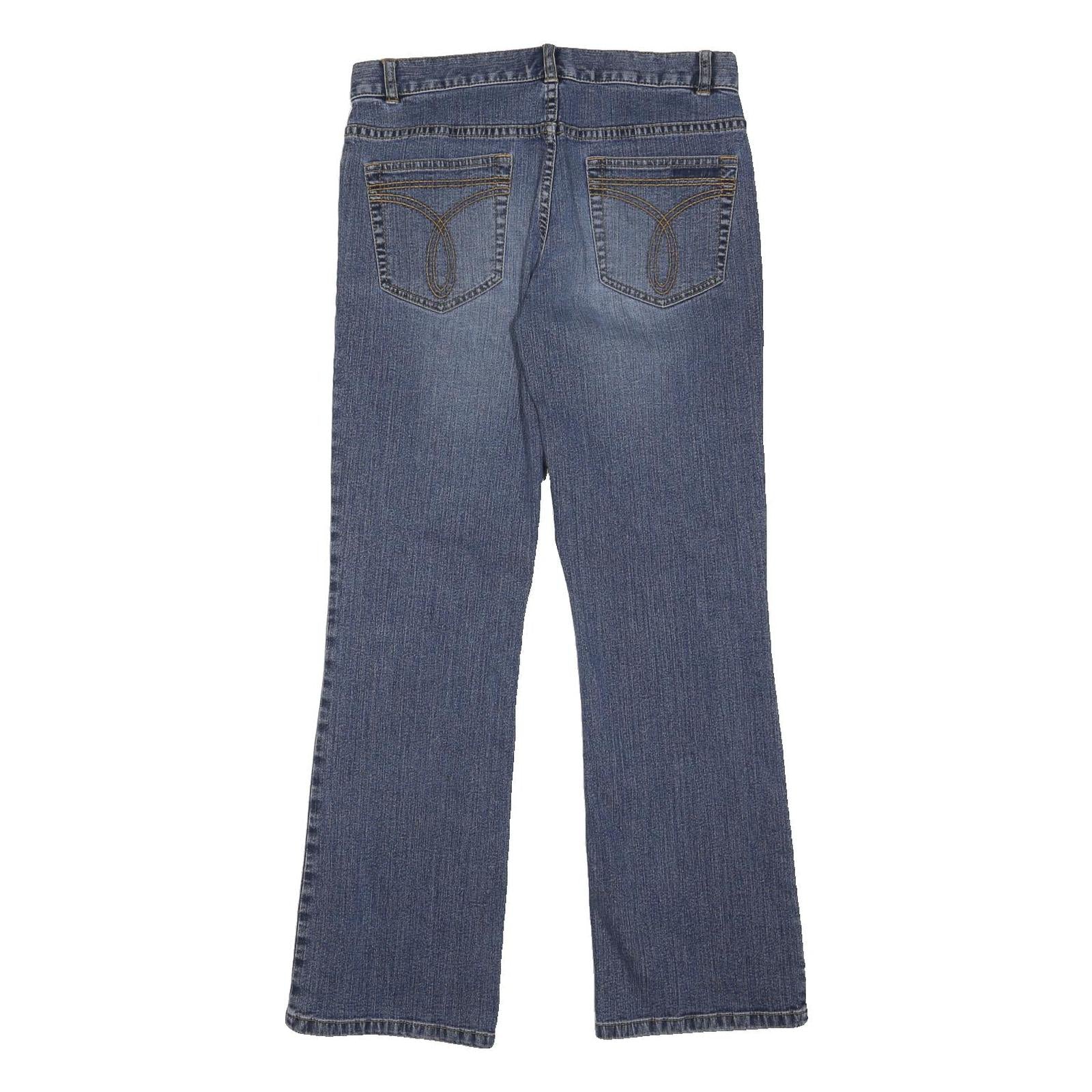 CALVIN KLEIN JEANS Womens Blue Regular Straight Denim Light W32 L30 Button