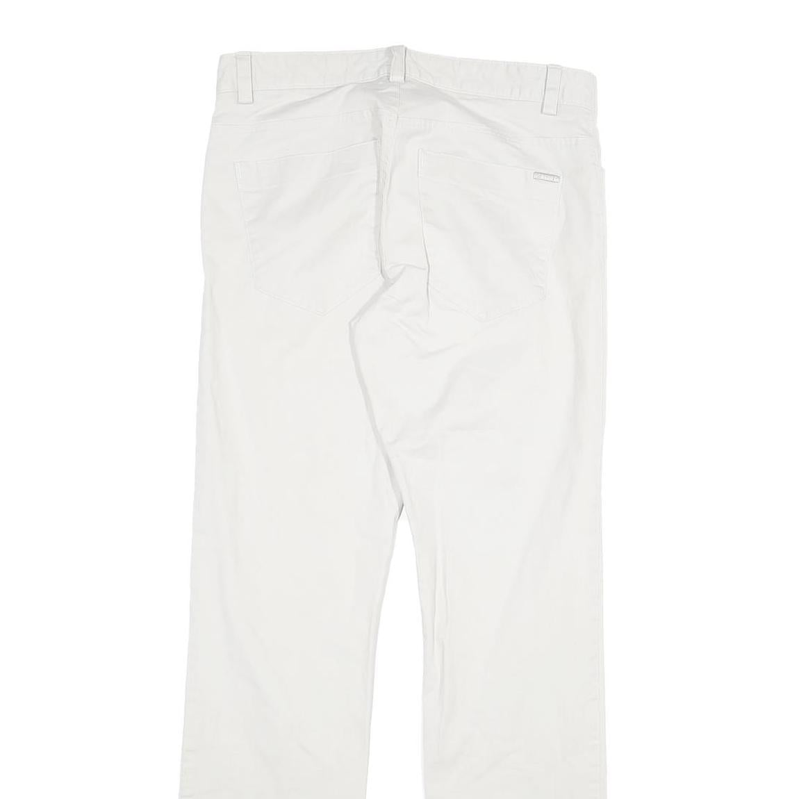 CALVIN KLEIN Mens Cotton White Slim Tapered Trousers W30 L31 Smart Casual