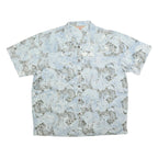 REDINGTON Mens Blue Fish Print Shirt 2XL Cotton Blend Short Sleeve Casual