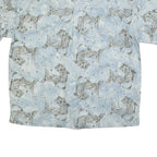 REDINGTON Mens Blue Fish Print Shirt 2XL Cotton Blend Short Sleeve Casual