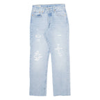 LEVI'S 501 BIG E Jeans Distressed Womens Blue Straight Stone Wash W25 L28