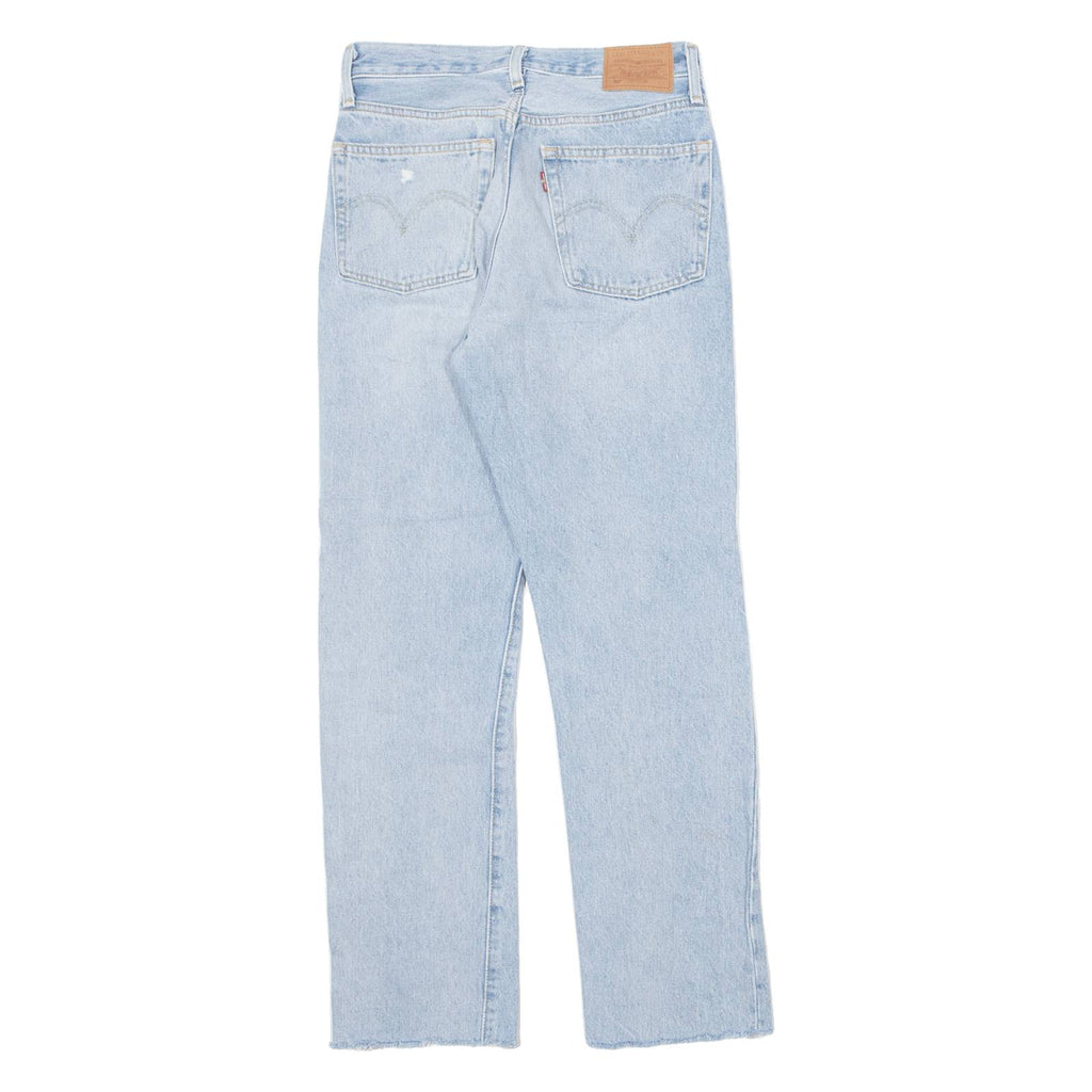 LEVI'S 501 BIG E Jeans Distressed Womens Blue Straight Stone Wash W25 L28