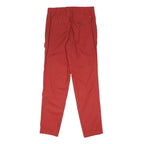 TOMMY HILFIGER Mens Regular Red Cotton Blend Trousers W28 L30 Clasp Pocket