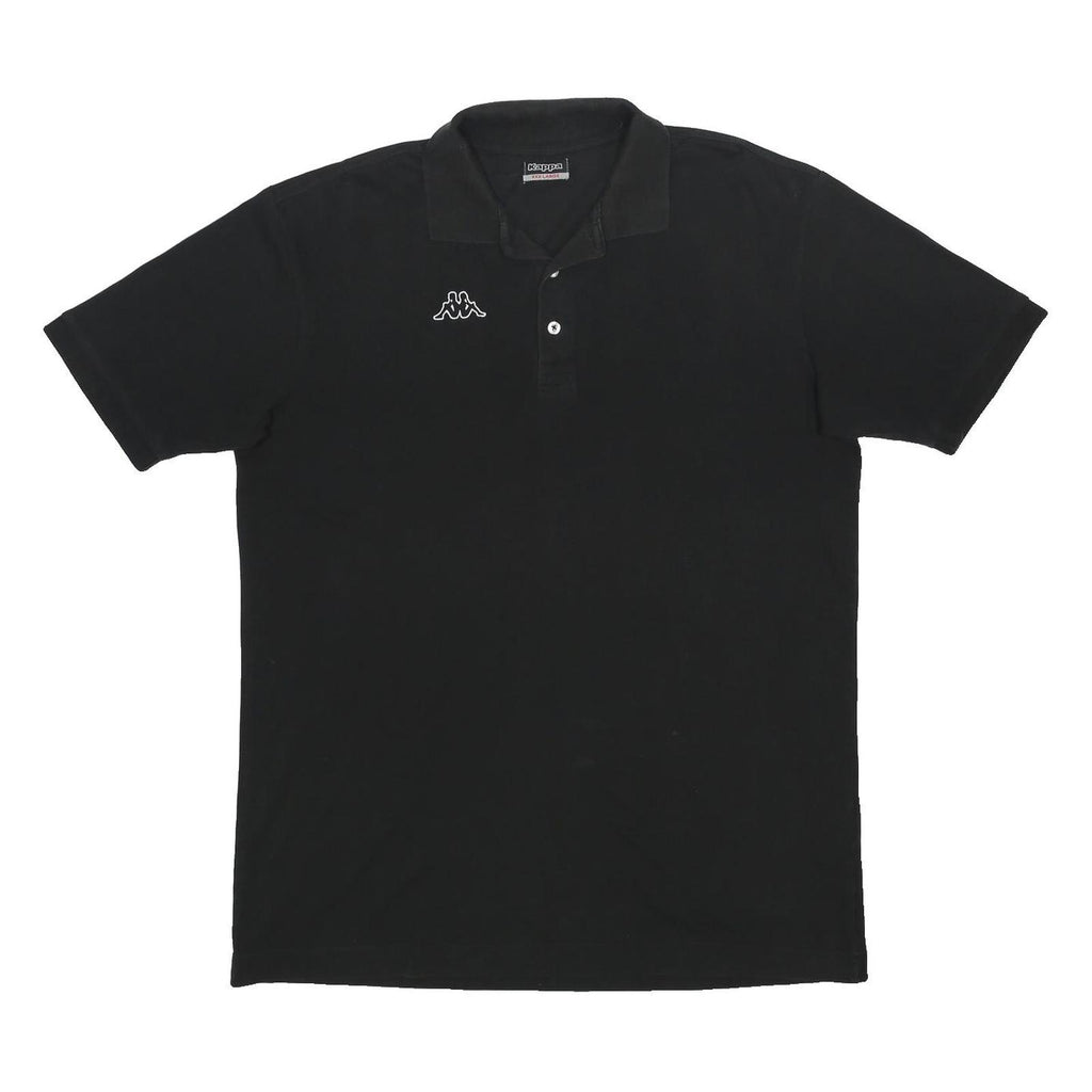 KAPPA Mens Black Short Sleeve Plain 3XL Cotton Polo Shirt Classic Fit