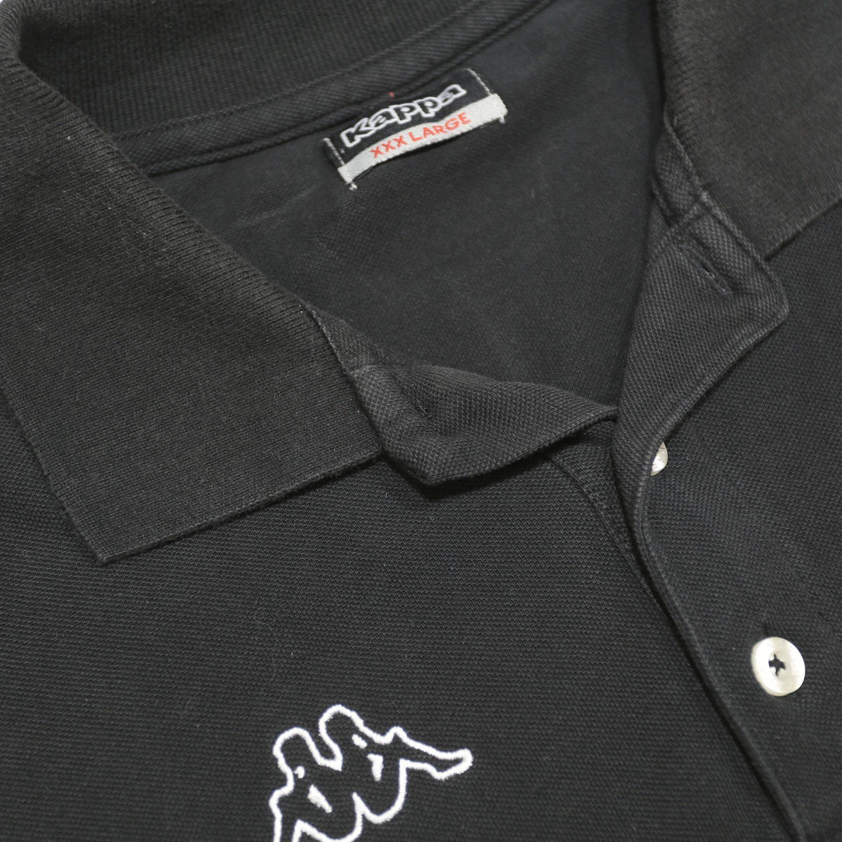 KAPPA Mens Black Short Sleeve Plain 3XL Cotton Polo Shirt Classic Fit