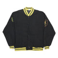 OPERATOR Mens Black & Yellow Button Jacket L Cotton Plain Casual Retro Bomber