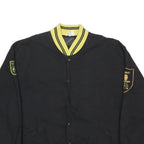 OPERATOR Mens Black & Yellow Button Jacket L Cotton Plain Casual Retro Bomber