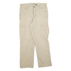 CARHARTT Mens Relaxed Beige Cotton Blend Cargo Trousers W32 L30 Durable Workwear