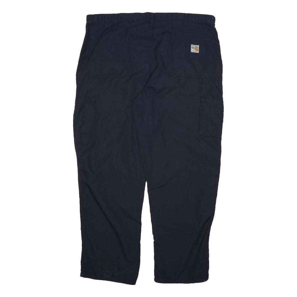 CARHARTT Mens Cotton Blend Navy Regular Fit Straight Leg Trousers W38 L30