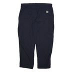 CARHARTT Mens Cotton Blend Navy Regular Fit Straight Leg Trousers W38 L30
