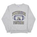 CHAMPION Mens Grey Pittsburgh Panthers Crew Neck L Cotton Blend Sweatshirt