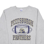 CHAMPION Mens Grey Pittsburgh Panthers Crew Neck L Cotton Blend Sweatshirt