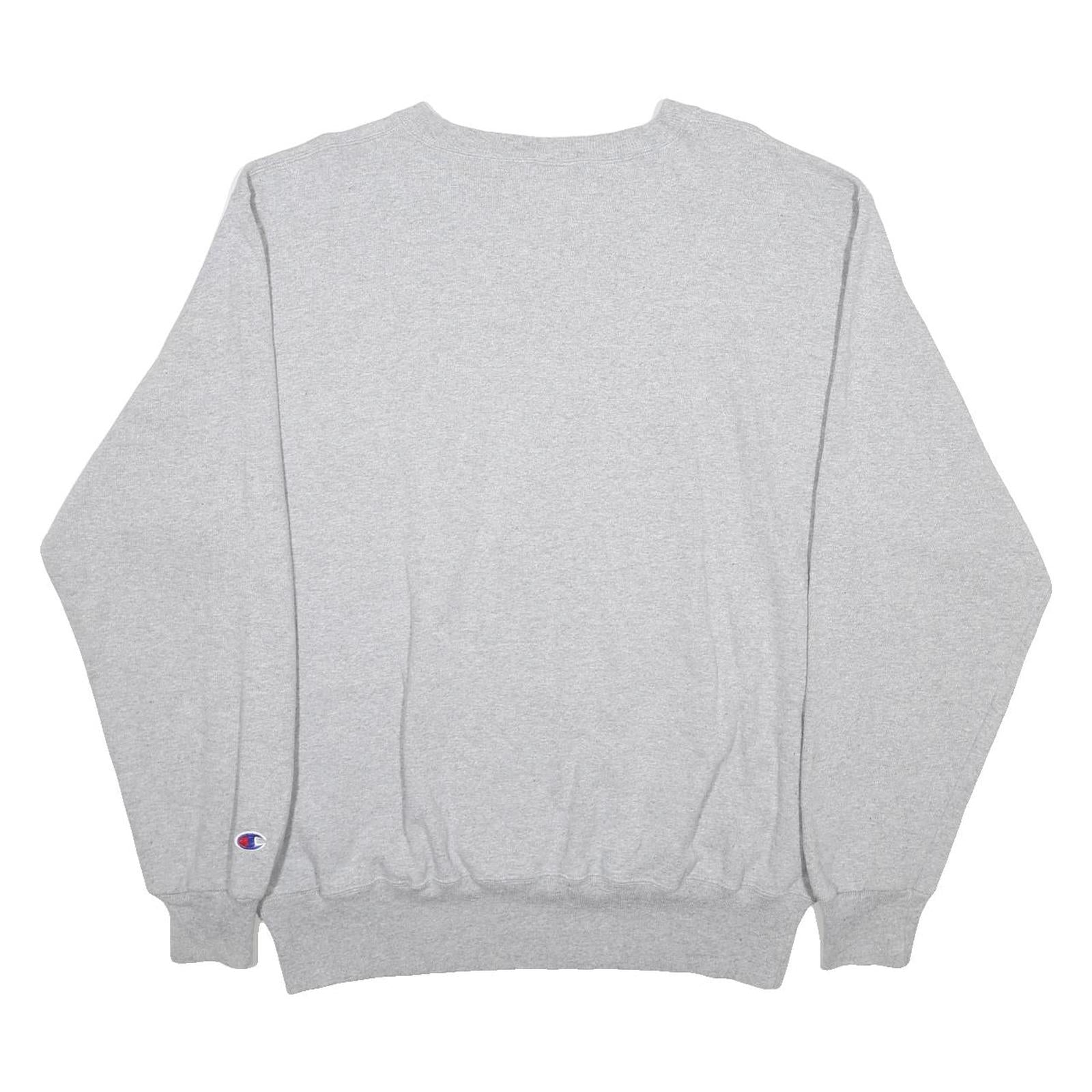 CHAMPION Mens Grey Pittsburgh Panthers Crew Neck L Cotton Blend Sweatshirt