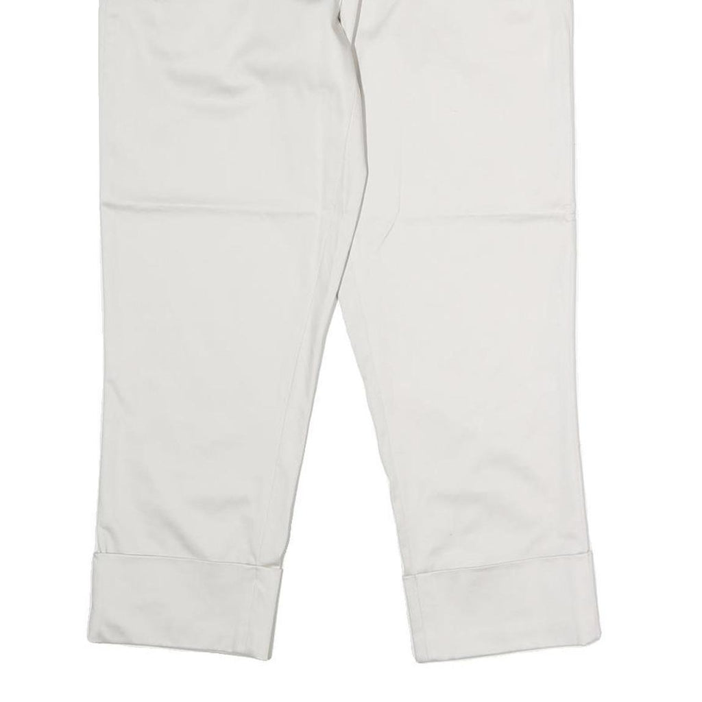 AQUASCUTUM Womens Cotton Blend White Regular Straight Trousers W28 L13 Smart