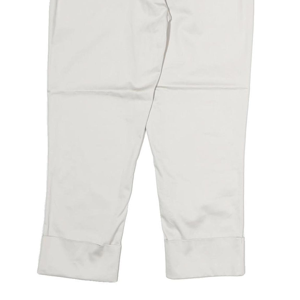 AQUASCUTUM Womens Cotton Blend White Regular Straight Trousers W28 L13 Smart