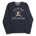 TOMMY HILFIGER Womens Navy Blue Crew Neck L Sweatshirt Cotton Pullover