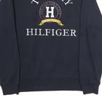TOMMY HILFIGER Womens Navy Blue Crew Neck L Sweatshirt Cotton Pullover