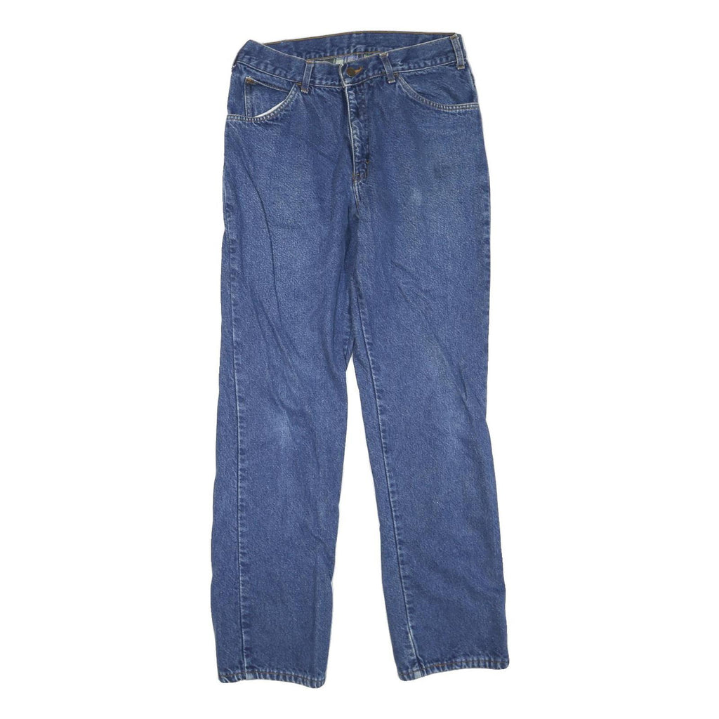 DICKIES Mens Regular Fit Straight Leg Denim Medium Blue W30 L32 Cotton Blend Zip