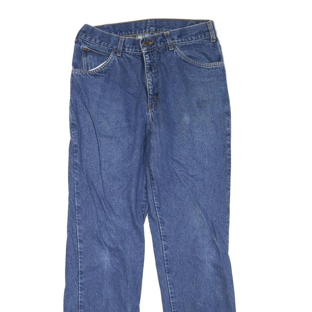 DICKIES Mens Regular Fit Straight Leg Denim Medium Blue W30 L32 Cotton Blend Zip