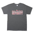 GILDAN Mens Grey Ball State University Graphic T-Shirt M Short Sleeve Crew Neck