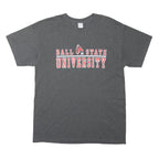 GILDAN Mens Grey Ball State University Graphic T-Shirt M Short Sleeve Crew Neck