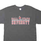 GILDAN Mens Grey Ball State University Graphic T-Shirt M Short Sleeve Crew Neck