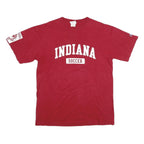 CHAMPION Mens Red Indiana Soccer T-Shirt L Short Sleeve Crew Neck Cotton Casual