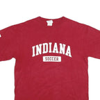 CHAMPION Mens Red Indiana Soccer T-Shirt L Short Sleeve Crew Neck Cotton Casual
