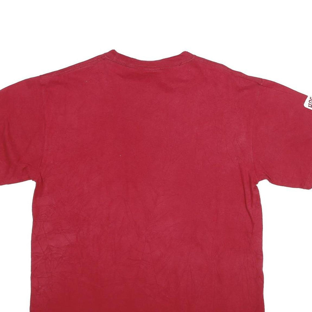 CHAMPION Mens Red Indiana Soccer T-Shirt L Short Sleeve Crew Neck Cotton Casual