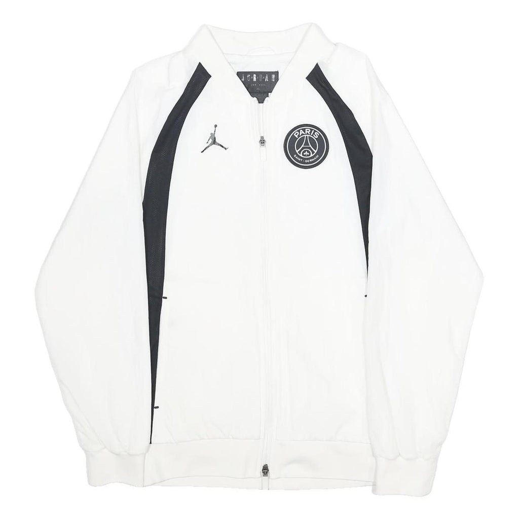 AIR JORDAN Mens White & Black Paris Saint-Germain Jacket XS Nylon Zip