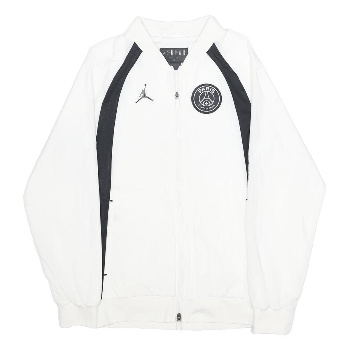 AIR JORDAN Mens White & Black Paris Saint-Germain Jacket XS Nylon Zip