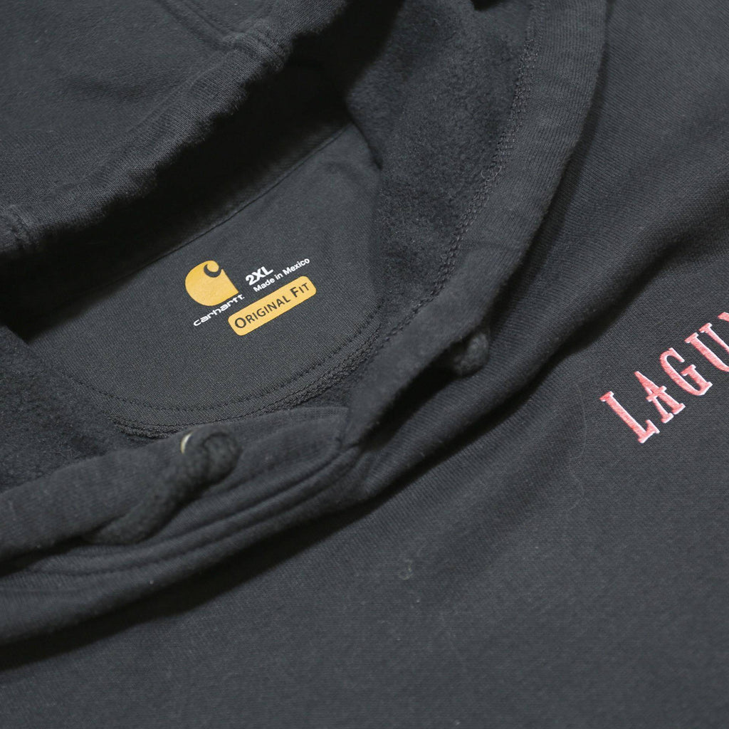 CARHARTT Mens Black Lagunitas Pullover 2XL Cotton Blend Hoodie Printed Logo
