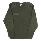 Mens Green Cotton Blend Crew Neck Military Style Sweatshirt M Durable Fit