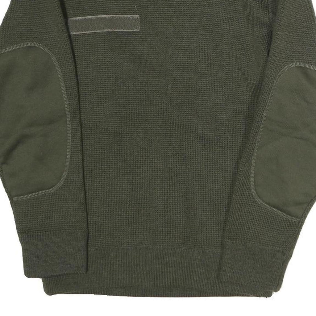 Mens Green Cotton Blend Crew Neck Military Style Sweatshirt M Durable Fit