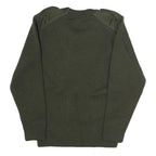 Mens Green Cotton Blend Crew Neck Military Style Sweatshirt M Durable Fit