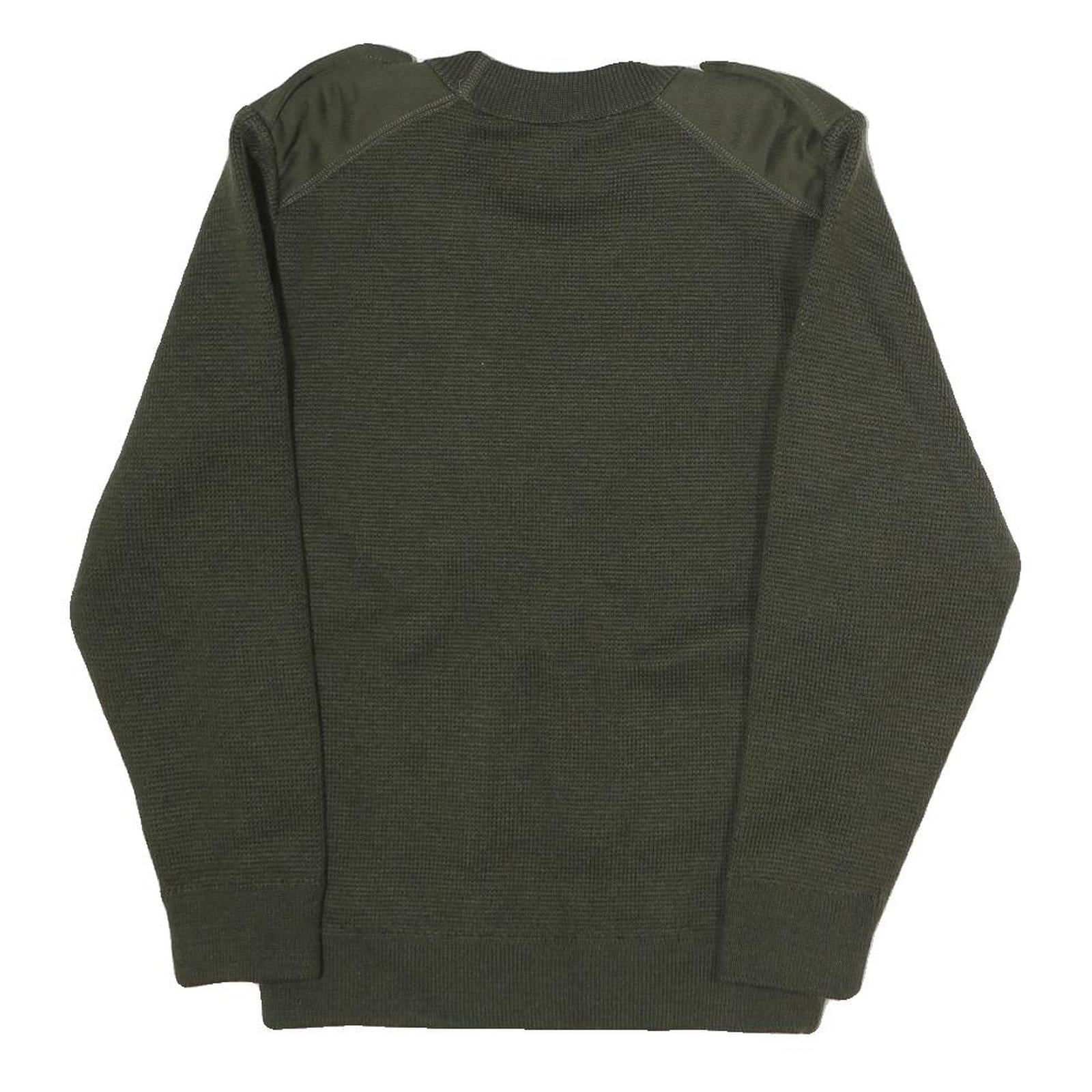 Mens Green Cotton Blend Crew Neck Military Style Sweatshirt M Durable Fit