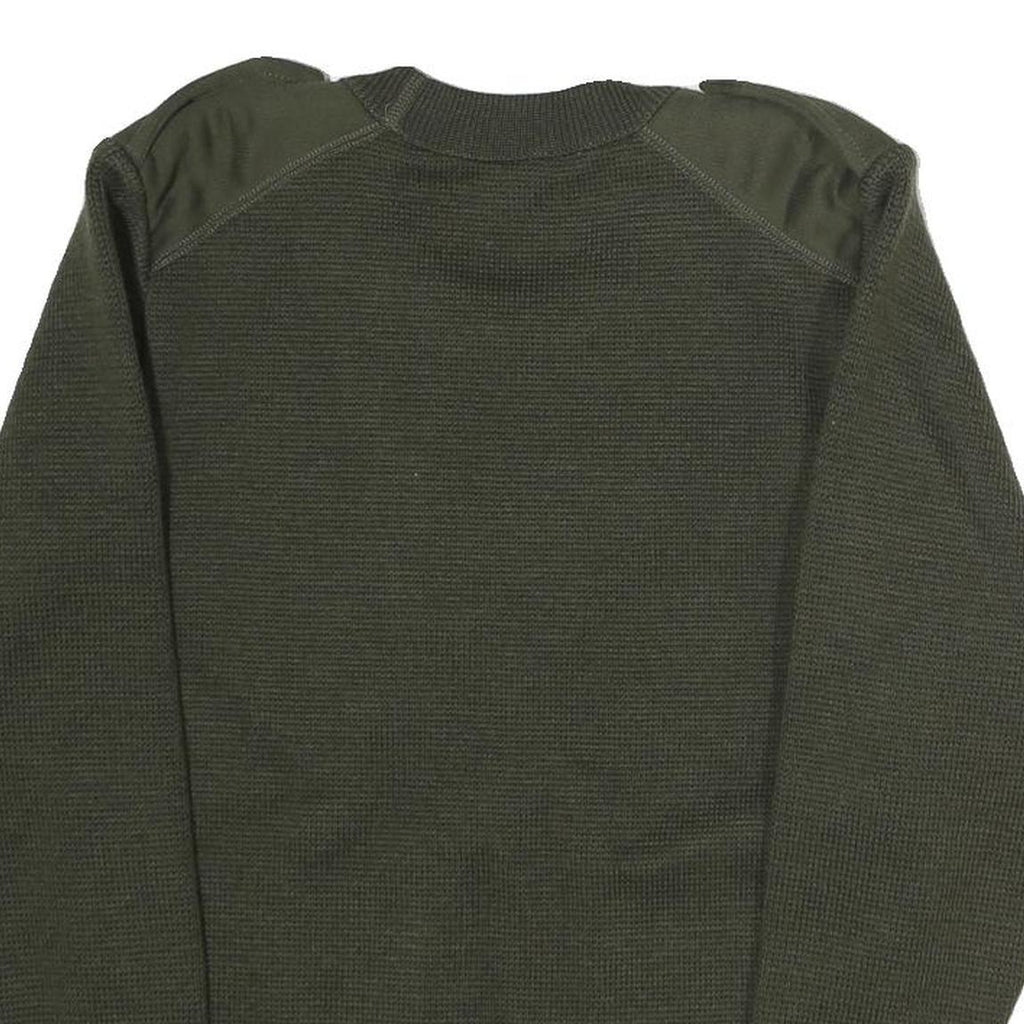 Mens Green Cotton Blend Crew Neck Military Style Sweatshirt M Durable Fit