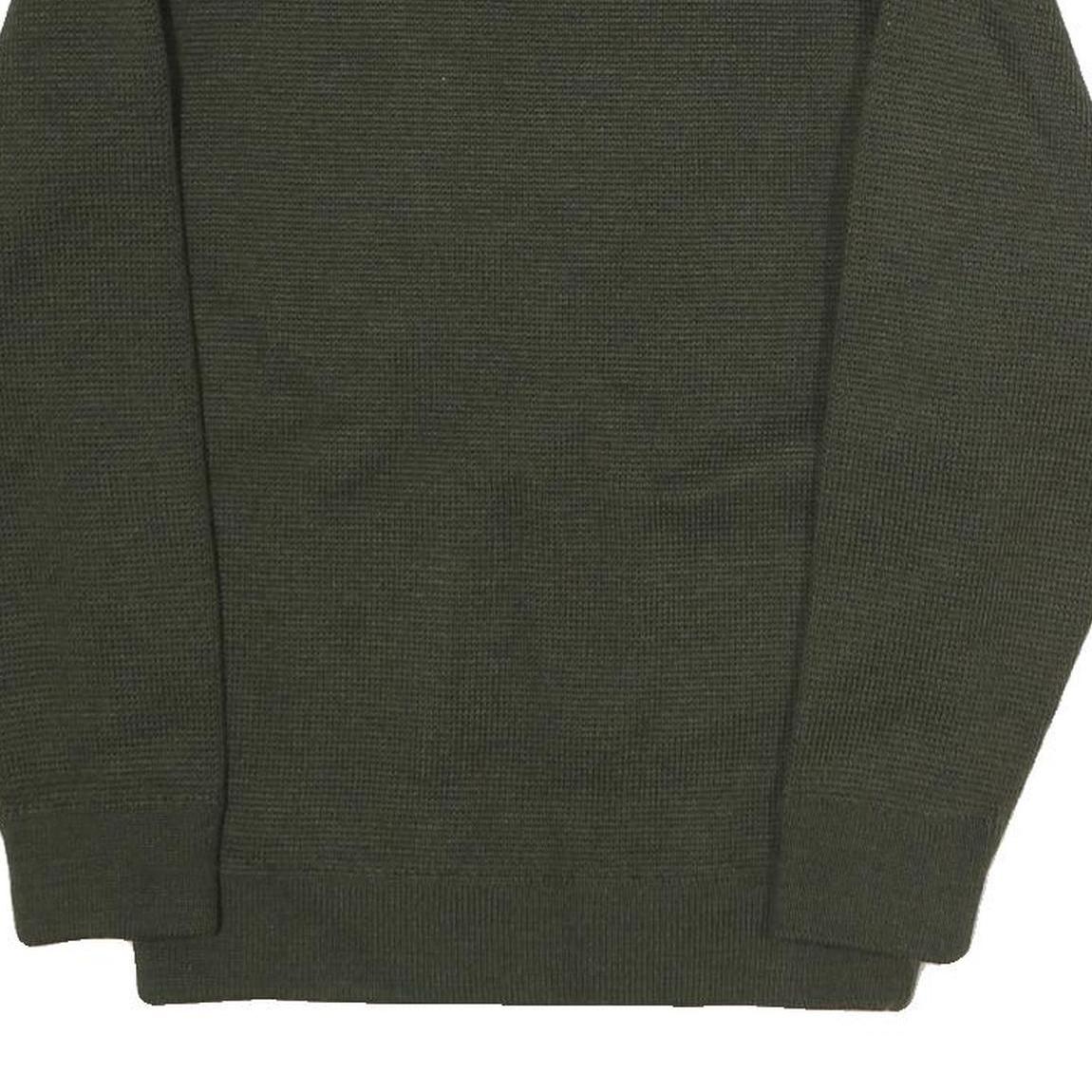 Mens Green Cotton Blend Crew Neck Military Style Sweatshirt M Durable Fit