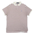 POLO RALPH LAUREN Mens White & Red Striped Short Sleeve Polo Shirt L Classic Fit