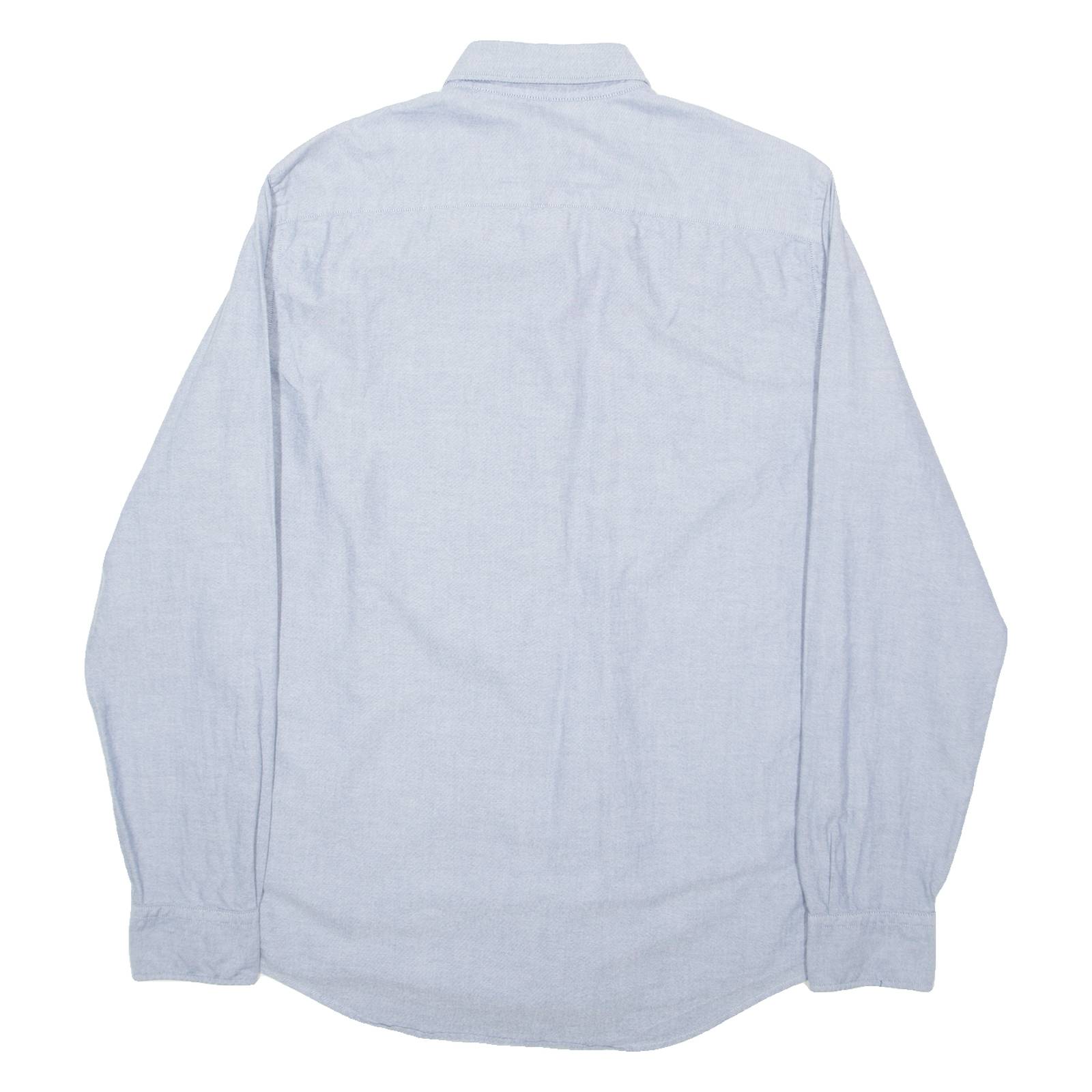 TOMMY HILFIGER Mens Plain Shirt Blue Long Sleeve S