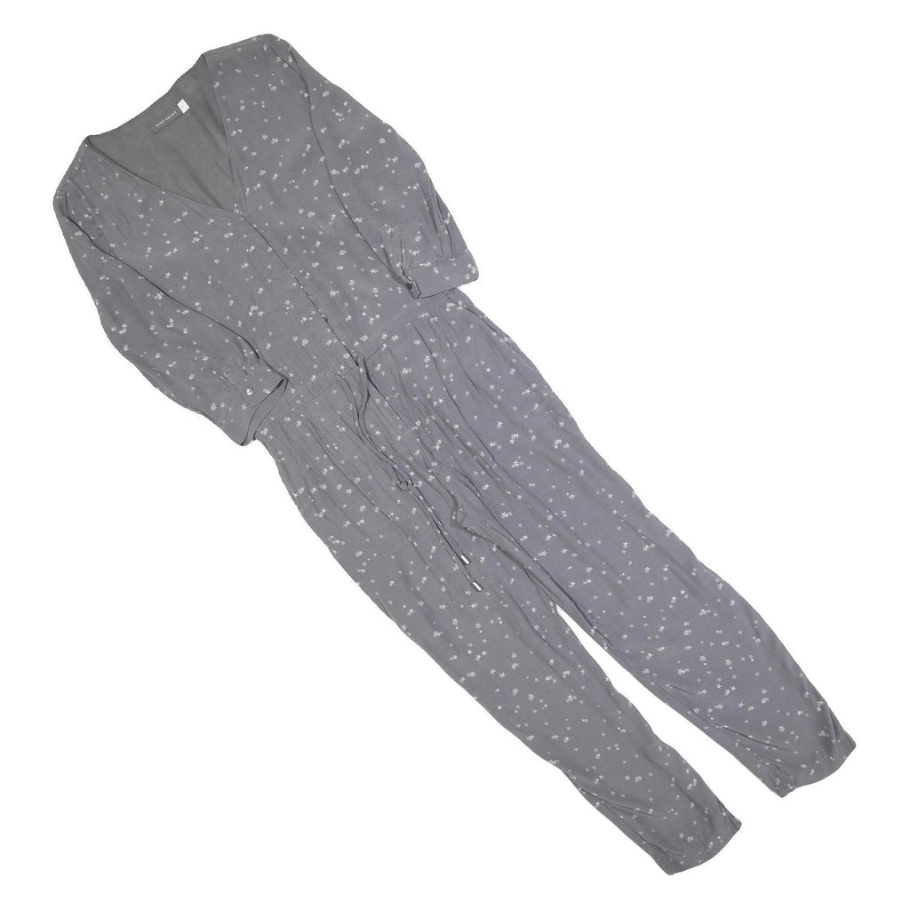 MINT VELVET Womens Grey Playsuit Star Print Long Sleeve UK 10 Polyester Blend