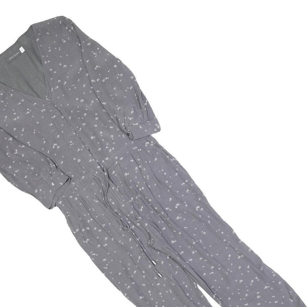 MINT VELVET Womens Grey Playsuit Star Print Long Sleeve UK 10 Polyester Blend