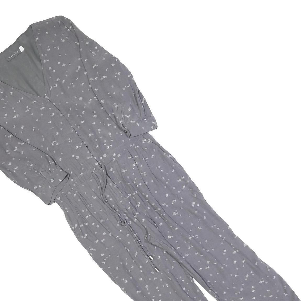 MINT VELVET Womens Grey Playsuit Star Print Long Sleeve UK 10 Polyester Blend