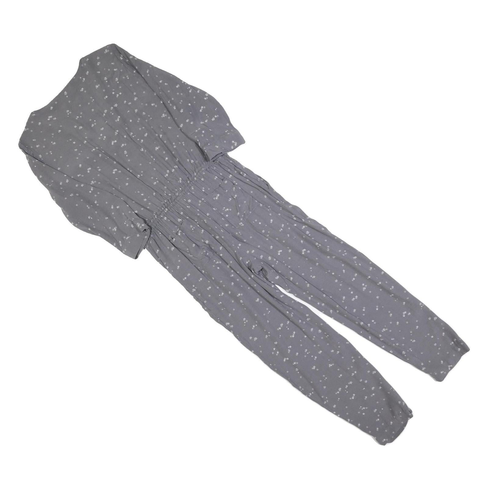 MINT VELVET Womens Grey Playsuit Star Print Long Sleeve UK 10 Polyester Blend