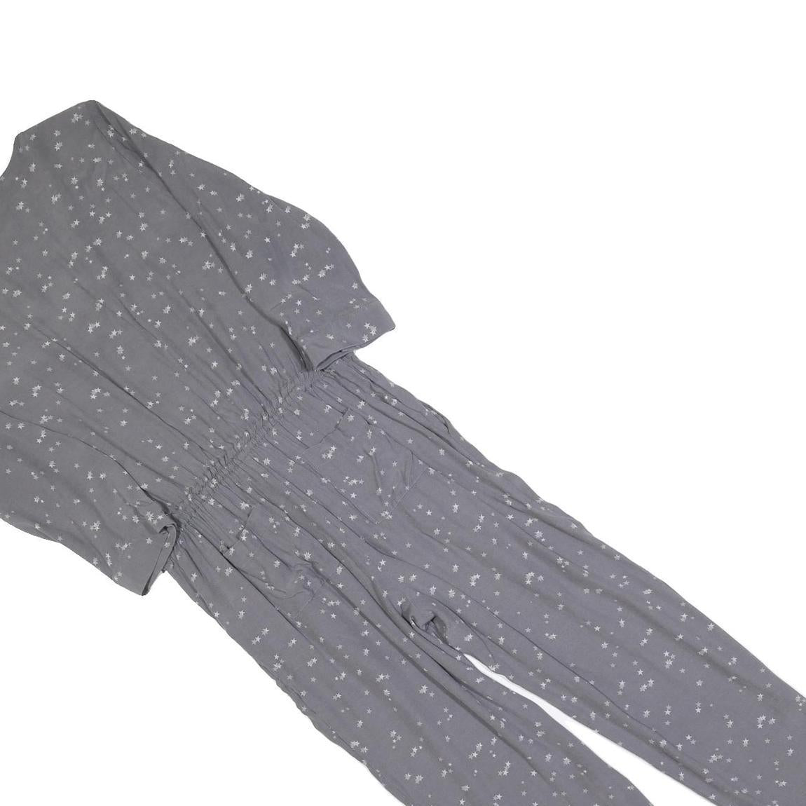 MINT VELVET Womens Grey Playsuit Star Print Long Sleeve UK 10 Polyester Blend