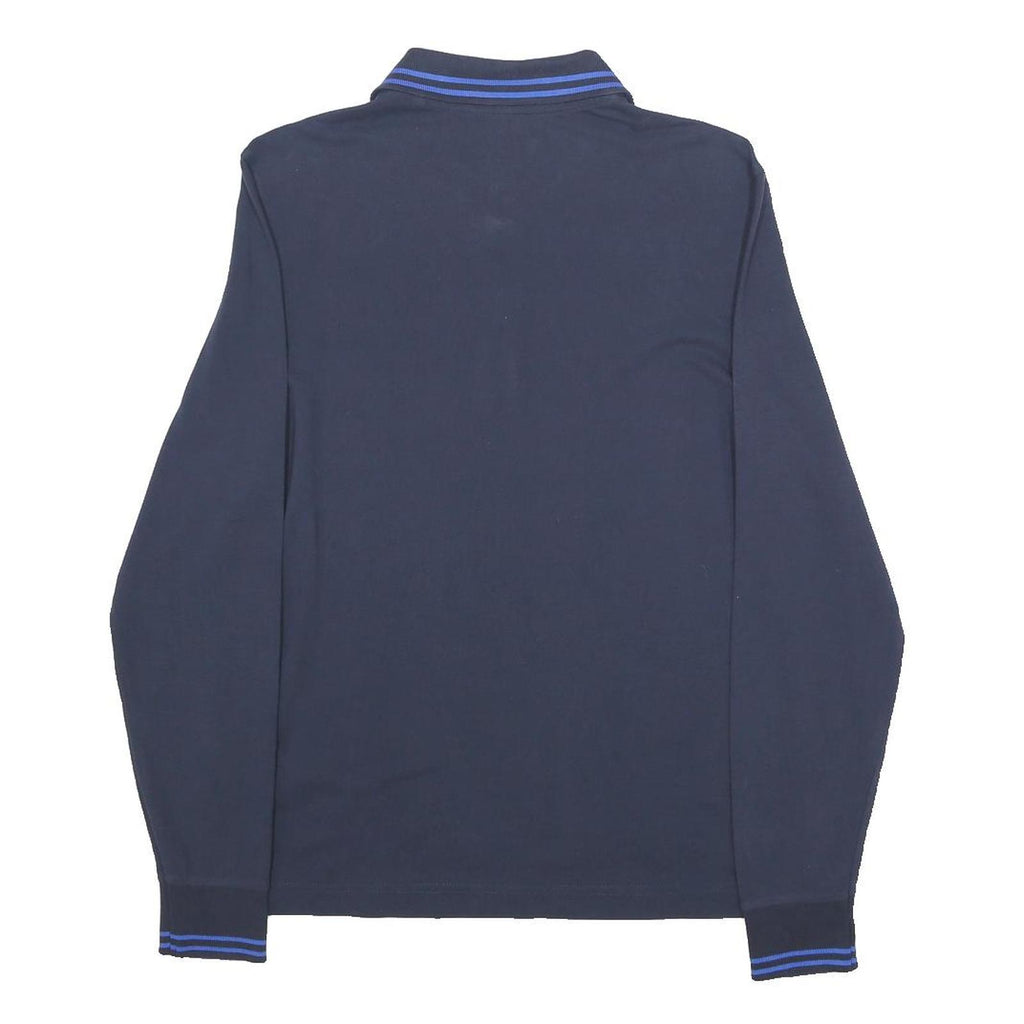 LOTTO Mens Navy Blue Polo Shirt Long Sleeve S Cotton Casual Sport