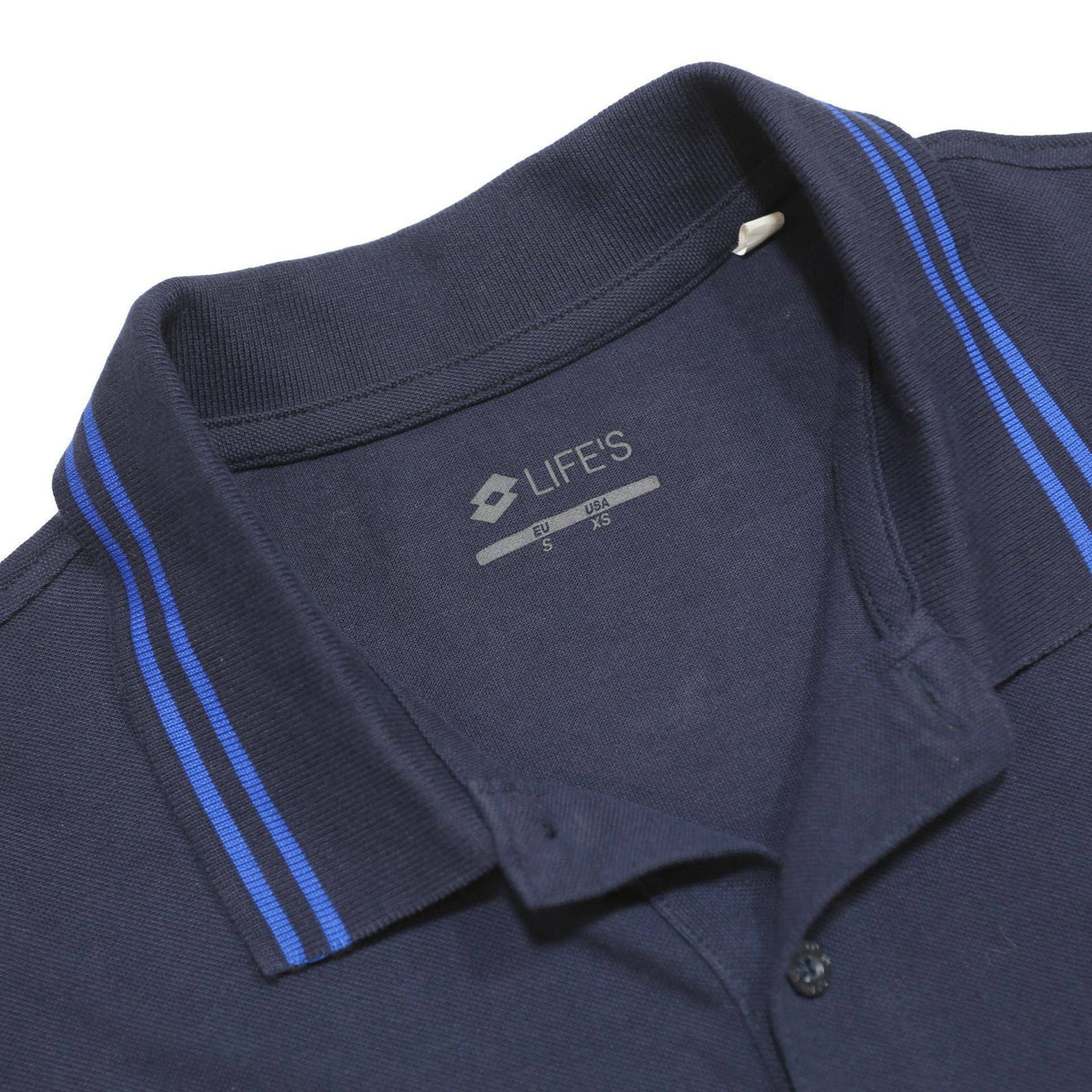 LOTTO Mens Navy Blue Polo Shirt Long Sleeve S Cotton Casual Sport