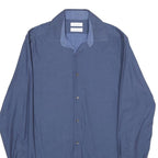 CALVIN KLEIN Mens Blue Plain Shirt S Classic Long Sleeve Button Fastening