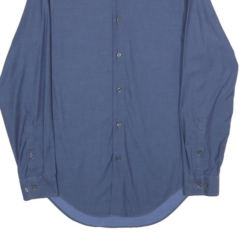 CALVIN KLEIN Mens Blue Plain Shirt S Classic Long Sleeve Button Fastening
