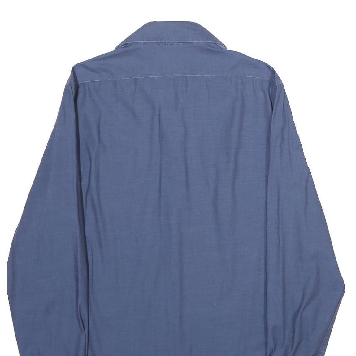 CALVIN KLEIN Mens Blue Plain Shirt S Classic Long Sleeve Button Fastening